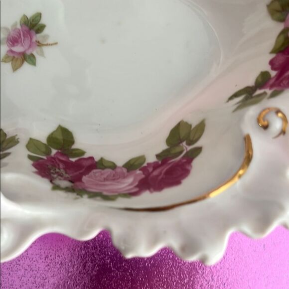 MZ Antique Roses Austria Porcelain handled Dish - Picture 7 of 7